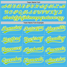 Load image into Gallery viewer, Custom Sky Blue Neon Green-White 3D Funny Christmas Authentic Baseball Jersey