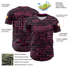Load image into Gallery viewer, Custom Black Pink 3D Love Valentine's Day Authentic Baseball Jersey