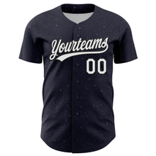 Load image into Gallery viewer, Custom Navy White-Black 3D Love Heart Valentine's Day Authentic Baseball Jersey