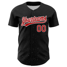 Load image into Gallery viewer, Custom Black Red-White 3D Love Heart Valentine's Day Authentic Baseball Jersey