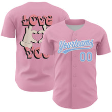 Load image into Gallery viewer, Custom Light Pink Light Blue-White 3D Love Heart Valentine's Day Authentic Baseball Jersey