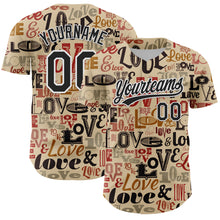 Load image into Gallery viewer, Custom City Cream Black-White 3D Love Valentine's Day Authentic Baseball Jersey