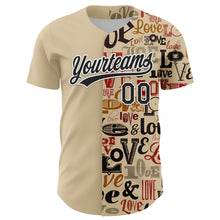 Load image into Gallery viewer, Custom City Cream Black-White 3D Love Valentine's Day Authentic Baseball Jersey