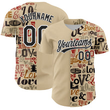 Load image into Gallery viewer, Custom City Cream Black-White 3D Love Valentine's Day Authentic Baseball Jersey