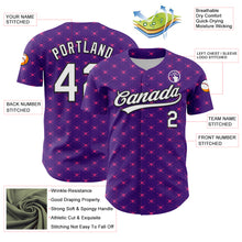 Load image into Gallery viewer, Custom Purple White-Black 3D Love Heart Valentine's Day Authentic Baseball Jersey