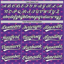 Load image into Gallery viewer, Custom Purple White-Black 3D Love Heart Valentine's Day Authentic Baseball Jersey