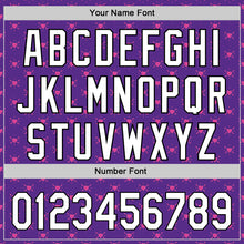 Load image into Gallery viewer, Custom Purple White-Black 3D Love Heart Valentine's Day Authentic Baseball Jersey