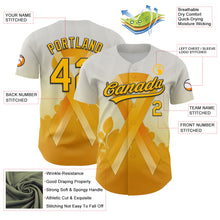 Load image into Gallery viewer, Custom White Gold-Black 3D Appendix Cancer Ribbon Authentic Baseball Jersey
