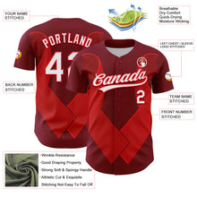 Load image into Gallery viewer, Custom Maroon White-Fire Red 3D Blood Cancer Ribbon Authentic Baseball Jersey