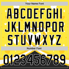 Load image into Gallery viewer, Custom Yellow Black-White 3D Bone Cancer Ribbon Authentic Baseball Jersey