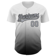 Load image into Gallery viewer, Custom White Gray-Black 3D Brain Cancer Ribbon Authentic Baseball Jersey