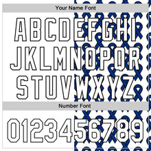 Load image into Gallery viewer, Custom White Black-Navy 3D Colorectal Cancer Ribbon Authentic Baseball Jersey