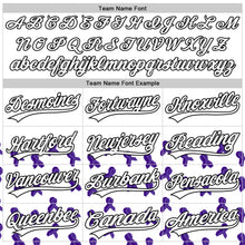 Load image into Gallery viewer, Custom White Purple-Black 3D Gynecological Cancer Ribbon Authentic Baseball Jersey