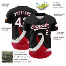 Load image into Gallery viewer, Custom Black White-Crimson 3D Head And Neck Cancer Ribbon Authentic Baseball Jersey