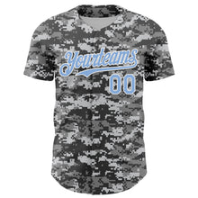 Load image into Gallery viewer, Custom Camo Light Blue-White 3D Authentic Salute To Service Baseball Jersey