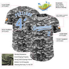 Load image into Gallery viewer, Custom Camo Light Blue-White 3D Authentic Salute To Service Baseball Jersey