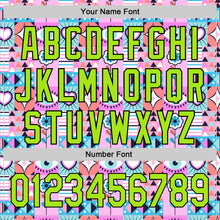 Load image into Gallery viewer, Custom Pink Neon Green-Black 3D Pattern Design Evil Eyes Authentic Baseball Jersey