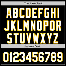 Load image into Gallery viewer, Custom Black White-Yellow 3D Childhood Cancer Gold Ribbon Authentic Baseball Jersey