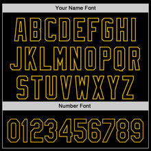 Load image into Gallery viewer, Custom Black Yellow 3D Childhood Cancer Gold Ribbon Authentic Baseball Jersey