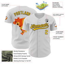 Load image into Gallery viewer, Custom White Yellow-Black 3D Childhood Cancer Gold Ribbon Authentic Baseball Jersey