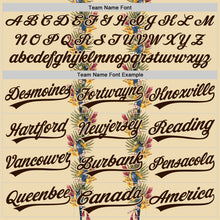 Load image into Gallery viewer, Custom Cream Brown 3D Tropical Hawaii Palm Tree And Bird Authentic Baseball Jersey