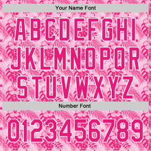 Load image into Gallery viewer, Custom Hot Pink White 3D Tropical Hawaii Jungle Leaves And Flower Authentic Baseball Jersey