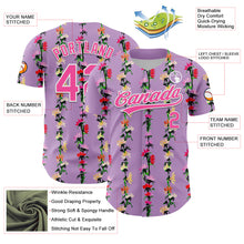 Load image into Gallery viewer, Custom Light Purple Pink-White 3D Tropical Hawaii Flower Authentic Baseball Jersey