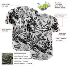 Load image into Gallery viewer, Custom White Black 3D Tropical Hawaii Jungle Plant Authentic Baseball Jersey