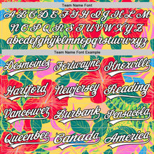 Load image into Gallery viewer, Custom Red White-Black 3D Tropical Hawaii Jungle Leaves And Flower Authentic Baseball Jersey