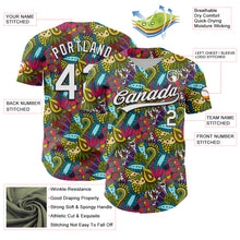 Load image into Gallery viewer, Custom White Black 3D Tropical Hawaii Jungle Plant Authentic Baseball Jersey