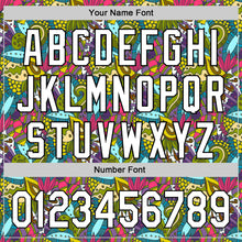 Load image into Gallery viewer, Custom White Black 3D Tropical Hawaii Jungle Plant Authentic Baseball Jersey