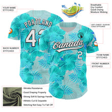 Load image into Gallery viewer, Custom Lakes Blue White-Black 3D Tropical Hawaii Jungle Leaves And Flower Authentic Baseball Jersey