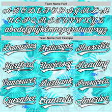 Load image into Gallery viewer, Custom Lakes Blue White-Black 3D Tropical Hawaii Jungle Leaves And Flower Authentic Baseball Jersey