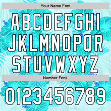 Load image into Gallery viewer, Custom Lakes Blue White-Black 3D Tropical Hawaii Jungle Leaves And Flower Authentic Baseball Jersey