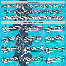 Load image into Gallery viewer, Custom Lakes Blue White-Black 3D Tropical Hawaii Jungle Leaves And Flower Authentic Baseball Jersey