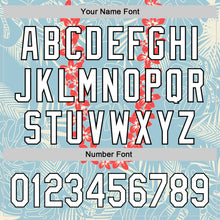 Load image into Gallery viewer, Custom Shadow Blue White-Black 3D Tropical Hawaii Leaves And Flower Authentic Baseball Jersey