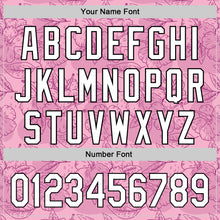 Load image into Gallery viewer, Custom Light Pink White-Black 3D Tropical Hawaii Jungle Leaves And Flower Authentic Baseball Jersey