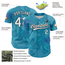 Load image into Gallery viewer, Custom Panther Blue White-Black 3D Tropical Hawaii Jungle Leaves Authentic Baseball Jersey