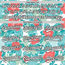 Load image into Gallery viewer, Custom White Black 3D Tropical Hawaii Jungle Leaves And Flower Authentic Baseball Jersey