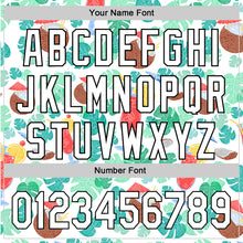 Load image into Gallery viewer, Custom White Black 3D Tropical Hawaii Jungle Leaves And Flower Authentic Baseball Jersey