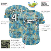 Load image into Gallery viewer, Custom Panther Blue White-Black 3D Tropical Beach Hawaii Flower Authentic Baseball Jersey