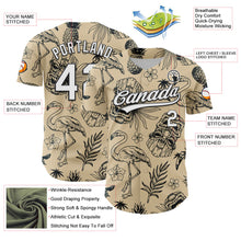 Load image into Gallery viewer, Custom City Cream White-Black 3D Tropical Hawaii Plant And Flamingo Authentic Baseball Jersey