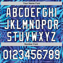 Load image into Gallery viewer, Custom Purple White-Black 3D Tropical Hawaii Leaves Authentic Baseball Jersey