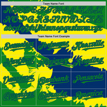 Load image into Gallery viewer, Custom Grass Green US Navy Blue-Light Yellow 3D Brazil Brazilian Flag Authentic Baseball Jersey