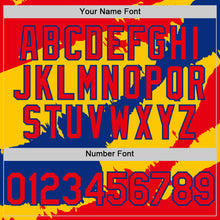 Load image into Gallery viewer, Custom Fire Red Royal-Yellow 3D Colombia Colombian Flag Authentic Baseball Jersey