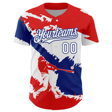 Load image into Gallery viewer, Custom Fire Red White-Royal 3D Cuba Cuban Flag Authentic Baseball Jersey