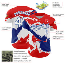 Load image into Gallery viewer, Custom Fire Red White-Royal 3D Cuba Cuban Flag Authentic Baseball Jersey