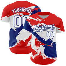 Load image into Gallery viewer, Custom Fire Red White-Royal 3D Cuba Cuban Flag Authentic Baseball Jersey
