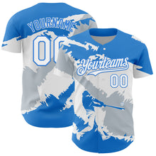 Load image into Gallery viewer, Custom Electric Blue White-Silver 3D Honduras Honduran Flag Authentic Baseball Jersey