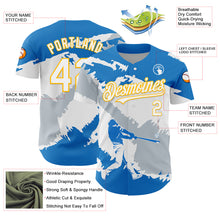 Load image into Gallery viewer, Custom Electric Blue Gold-Silver 3D Nicaragua Nicaraguan Flag Authentic Baseball Jersey